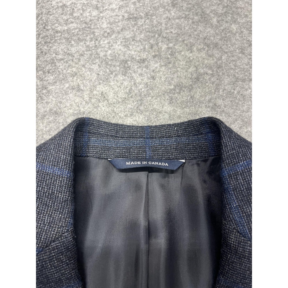 Ralph Lauren Sport Coat Mens 36R Gray Wool Plaid Windowpane Classic Fit Canada - Picture 2 of 12